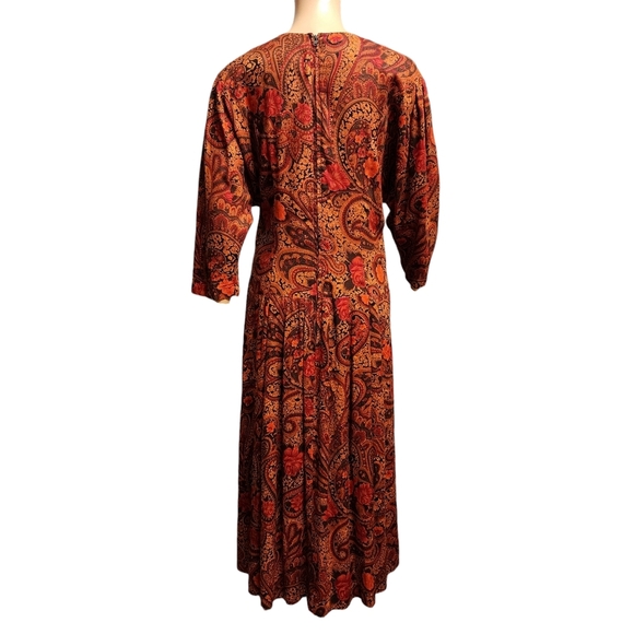 Vintage Floral Dolman Sleeve Midi / Maxi Dress - Picture 5 of 10